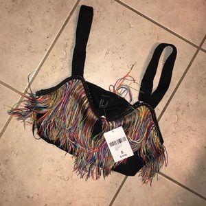 Rainbow Fringe Crop Top